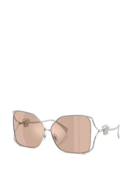 Ochelari de soare Versace Eyewear cu imprimeu geometric cu autograf argintiu