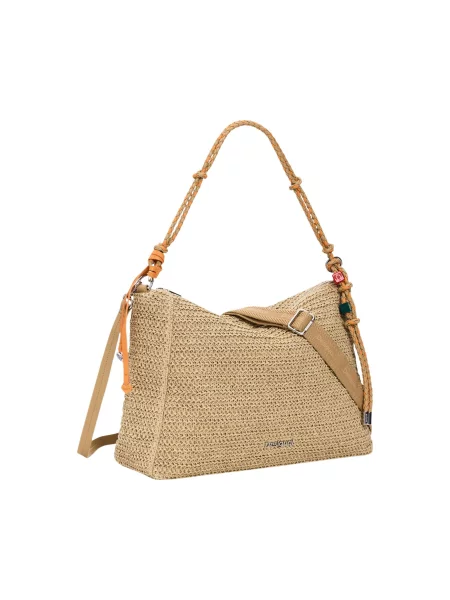 Kabelka Desigual s autogramem béžová