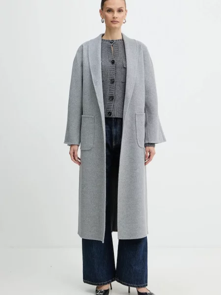 Вовняне пальто Luisa Spagnoli сірий