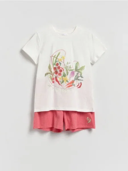 Reserved Pijama din două piese din roșu-aprins roșu