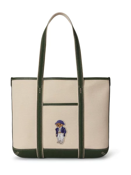 Geantă Polo Ralph Lauren din canvas bej