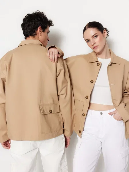 Trendyol Жакет Унісекс бежевий