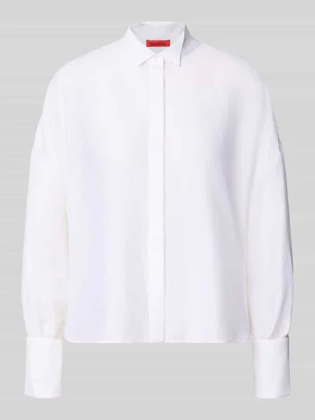 Bluzka z długim rękawem w kroju regular fit z mieszanki lyocellu model ADESSO' Max&co. biała