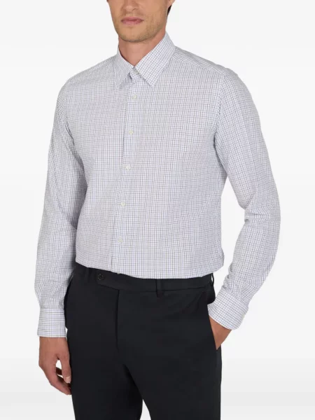 Cămașă Glanshirt în carouri alb
