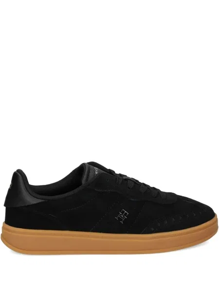 Sneakerși Tommy Hilfiger din piele de căprioară negru