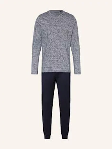 Schiesser Pyžamo Casual Essentials tmavě modrá bílá