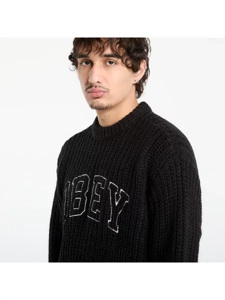 Svetr OBEY Collegiate Sweater Black Multi L černý