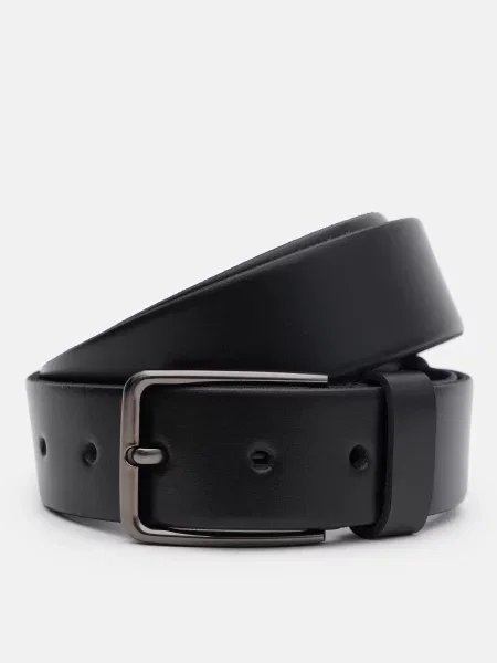 Кожаный ремень Borsa Leather с ремешками черный