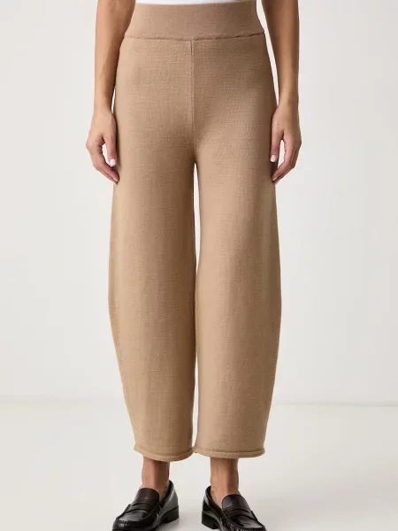 MM by Max Mara pantaloni pentru femei din lână MMLOBOLI bej