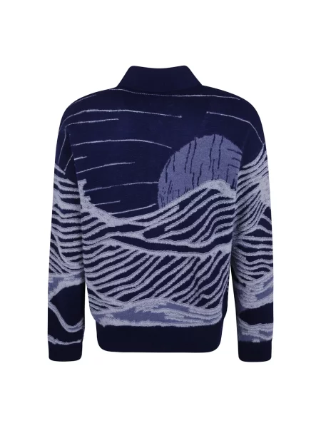 Dzianinowy sweter Laneus niebieski