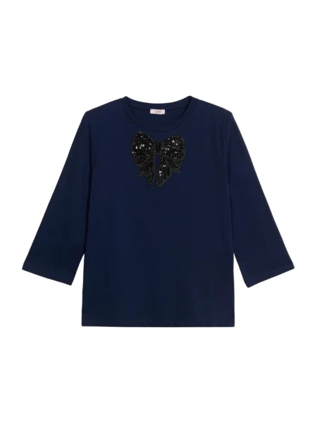 Top Oltre z cekinami z dżerseju niebieski