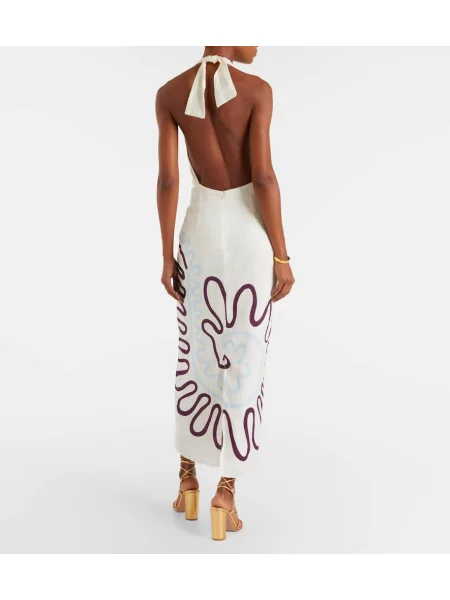 Rochie maxi Cala De La Cruz de in cu imagine de costum alb