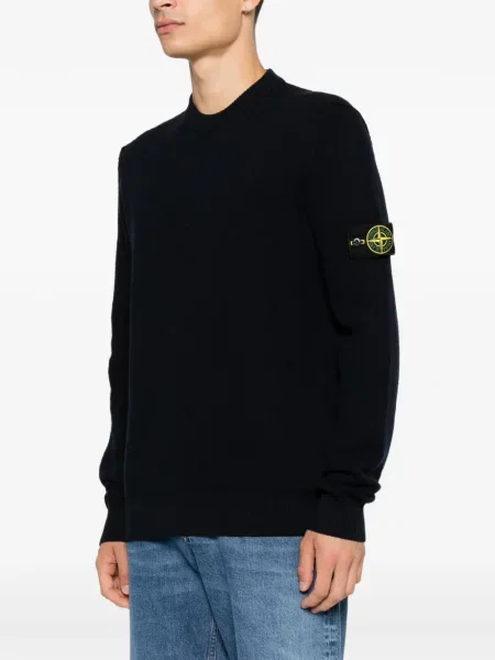 Lung pulover Stone Island cu strasuri albastru