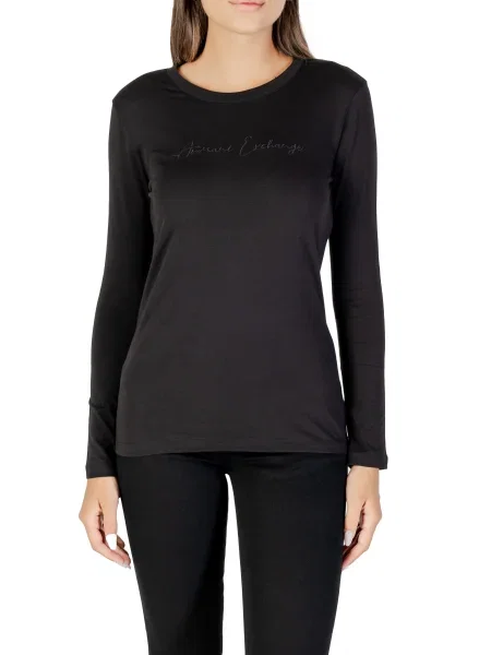 Majica z dolgimi rokavi Armani z dolgimi rokavi črna