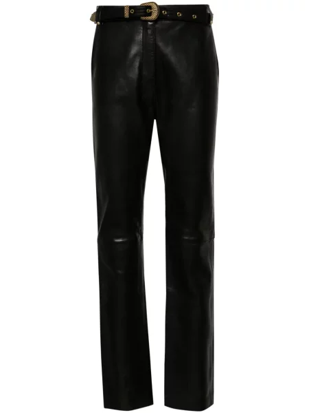 Pantaloni Balmain din piele negru