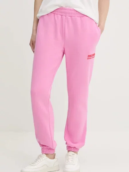 Rip Curl spodnie dresowe z aplikacją różowy