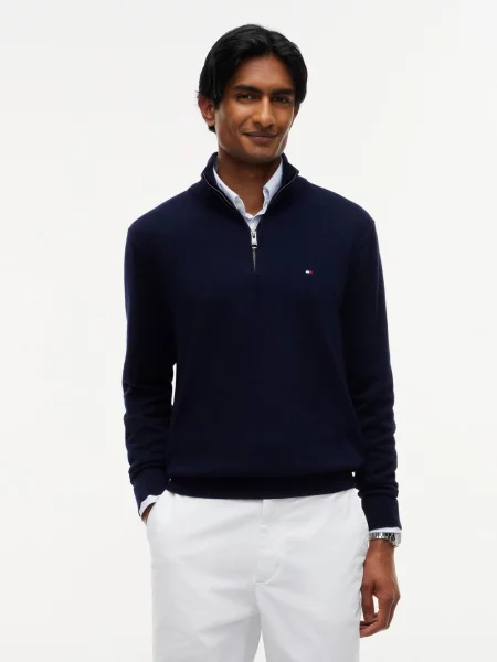 Sweter Tommy Hilfiger z kaszmiru niebieski