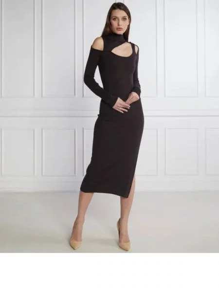 Patrizia Pepe de lână rochie maro