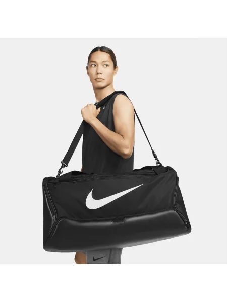 Torba treningowa Nike Brasilia black/black/white biała