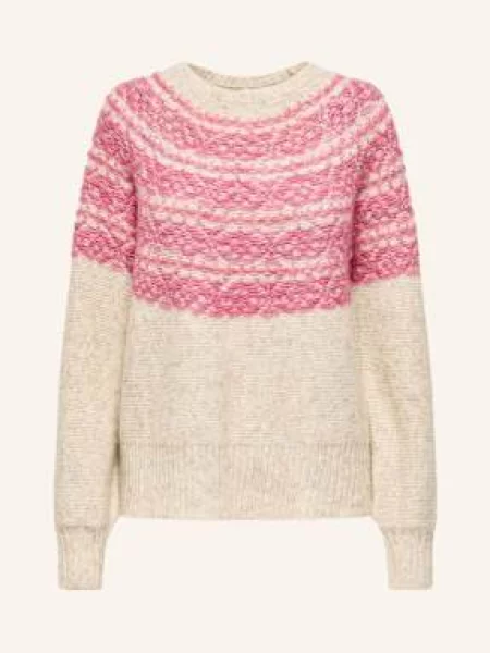 Only Sweter grau fuksja