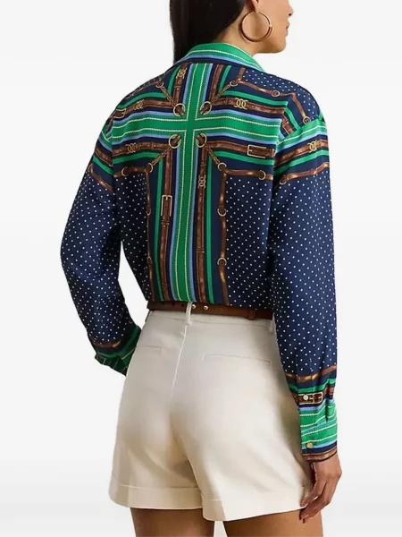 Košulja Lauren Ralph Lauren na točke s printom plava
