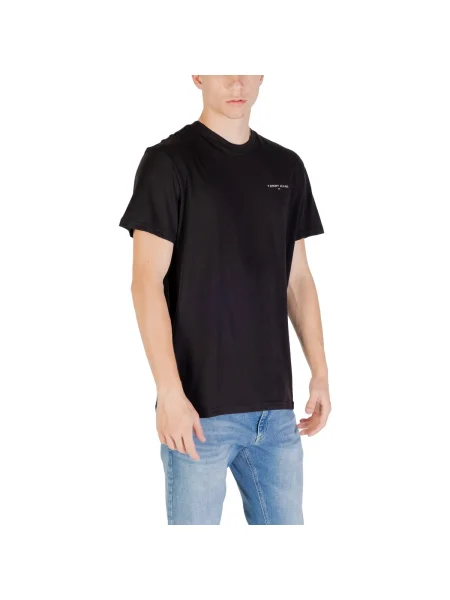 Tricou Tommy Jeans cu mâneci scurte negru