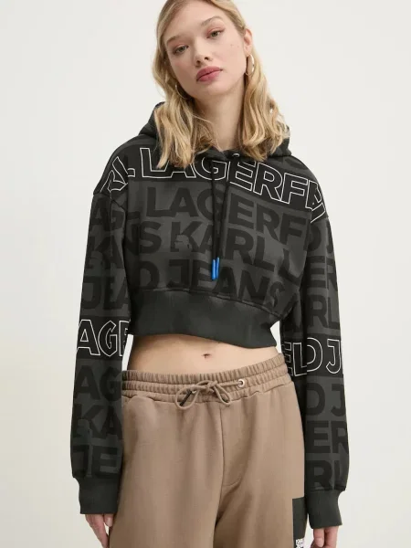 Karl Lagerfeld Jeans Суитшърт Cropped Fit черен