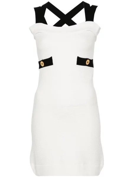 Rochie fără mâneci Patou fără mâneci tricotate de costum alb