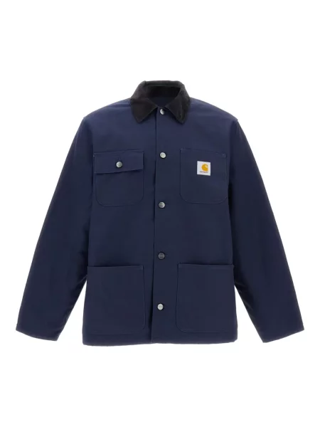 Gulerat geacă Carhartt Wip de catifea cord albastru