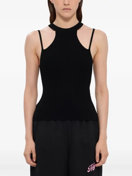 Top Msgm cu nervuri negru