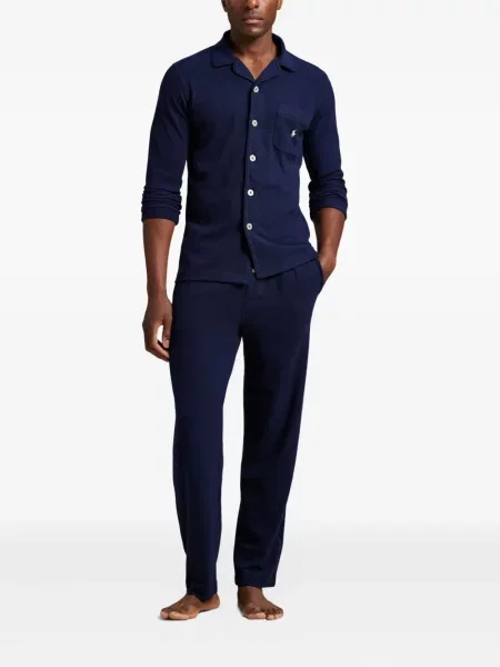 Kratak samt polo majica Polo Ralph Lauren s vezom crna