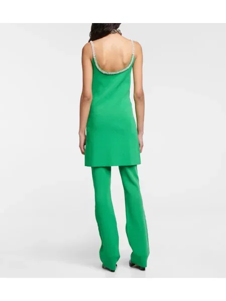Rochie Rabanne tricotate de cristal verde