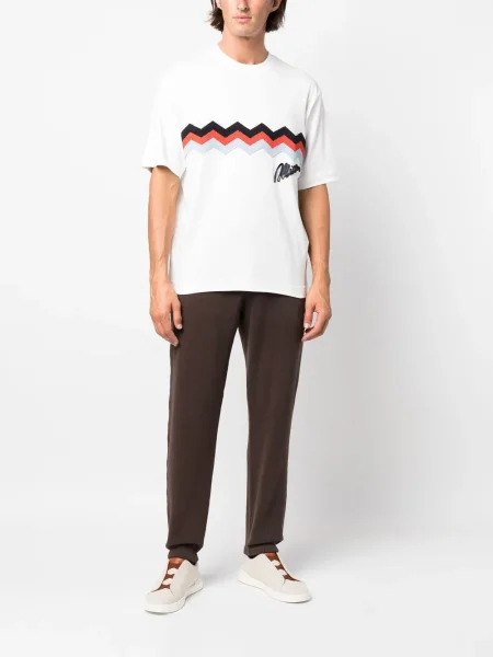 Pantaloni President's cu broderie maro