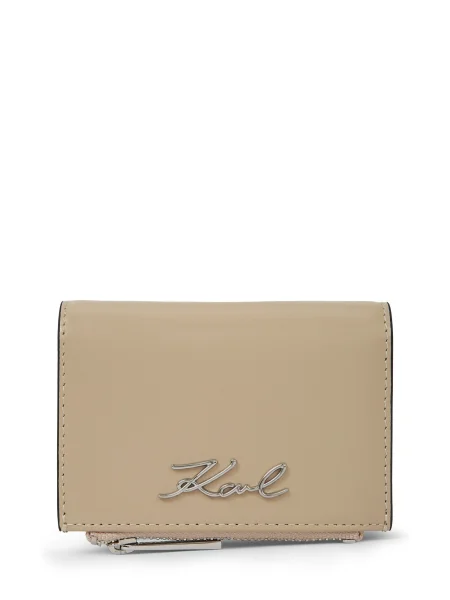 Karl Lagerfeld denarnica usnjena K/SIGNATURE bež