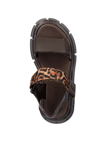 Sandale Melissa cu imagine cu model leopard cu bretele maro