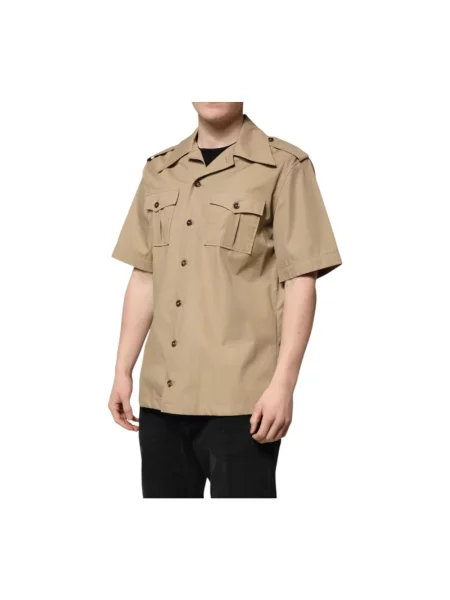 Koszula z krótkim rękawem Dolce And Gabbana brązowa