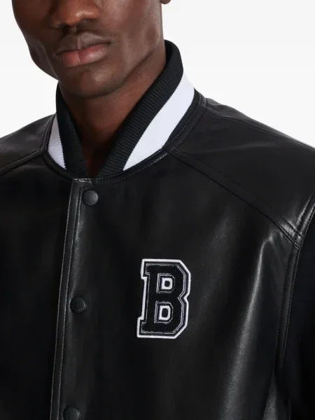 Geanta de piele Balmain negru