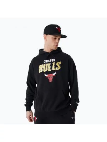 Bluza New Era Team Script OS Hoody Chicago Bulls black czarna