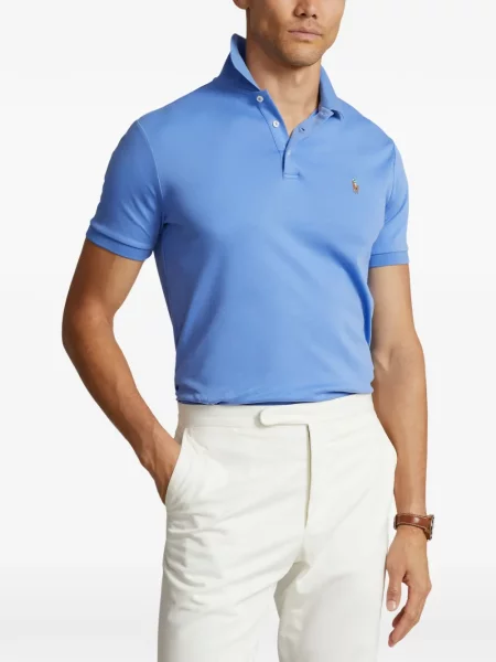 Tricou polo Polo Ralph Lauren cu glugă cu blană cu broderie roșu