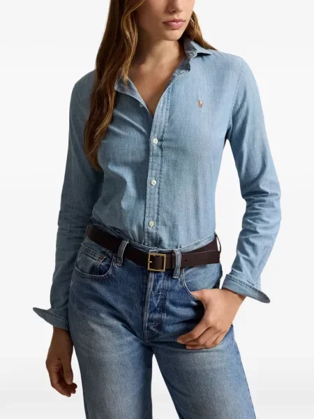Πουκάμισο Polo Ralph Lauren με κέντημα μπλε