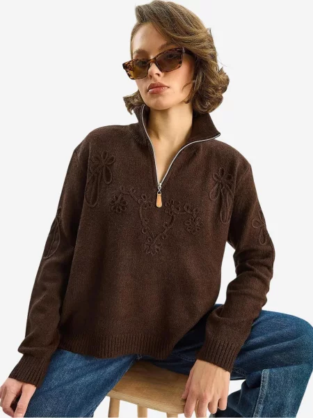 Bianco Lucci Pulover Pullover zeleno smeđa