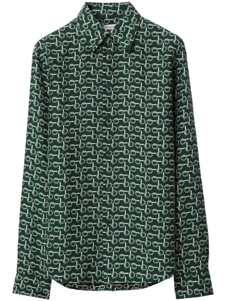 Cămașă Burberry de mătase verde