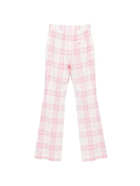 Pantaloni Vivienne Westwood în carouri evazate alb