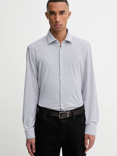 HUGO cămașă cu guler clasic slim alb