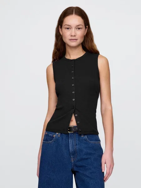 Vestă Gap cu nervuri negru