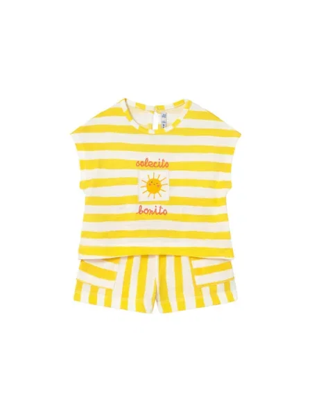 Mayoral Set tricou și pantaloni scurți galben