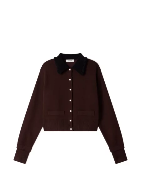 Gulerat decupat cardigan Sandro violet