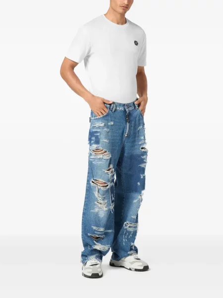 Jeansy dziecięce Philipp Plein niebieskie
