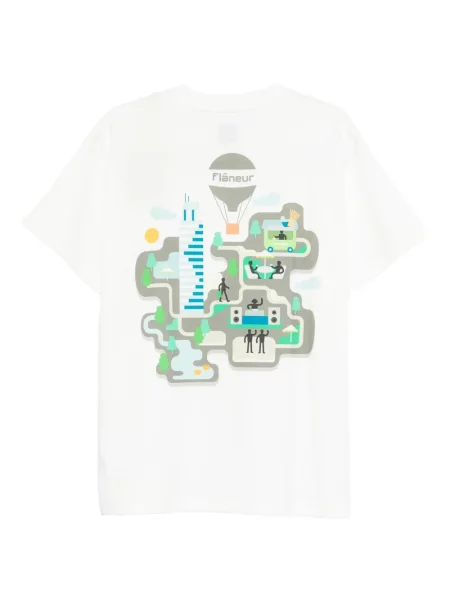 Tricou Flâneur cu imagine alb