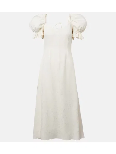 Jedwabna sukienka koktajlowa Markarian garniturowa biała